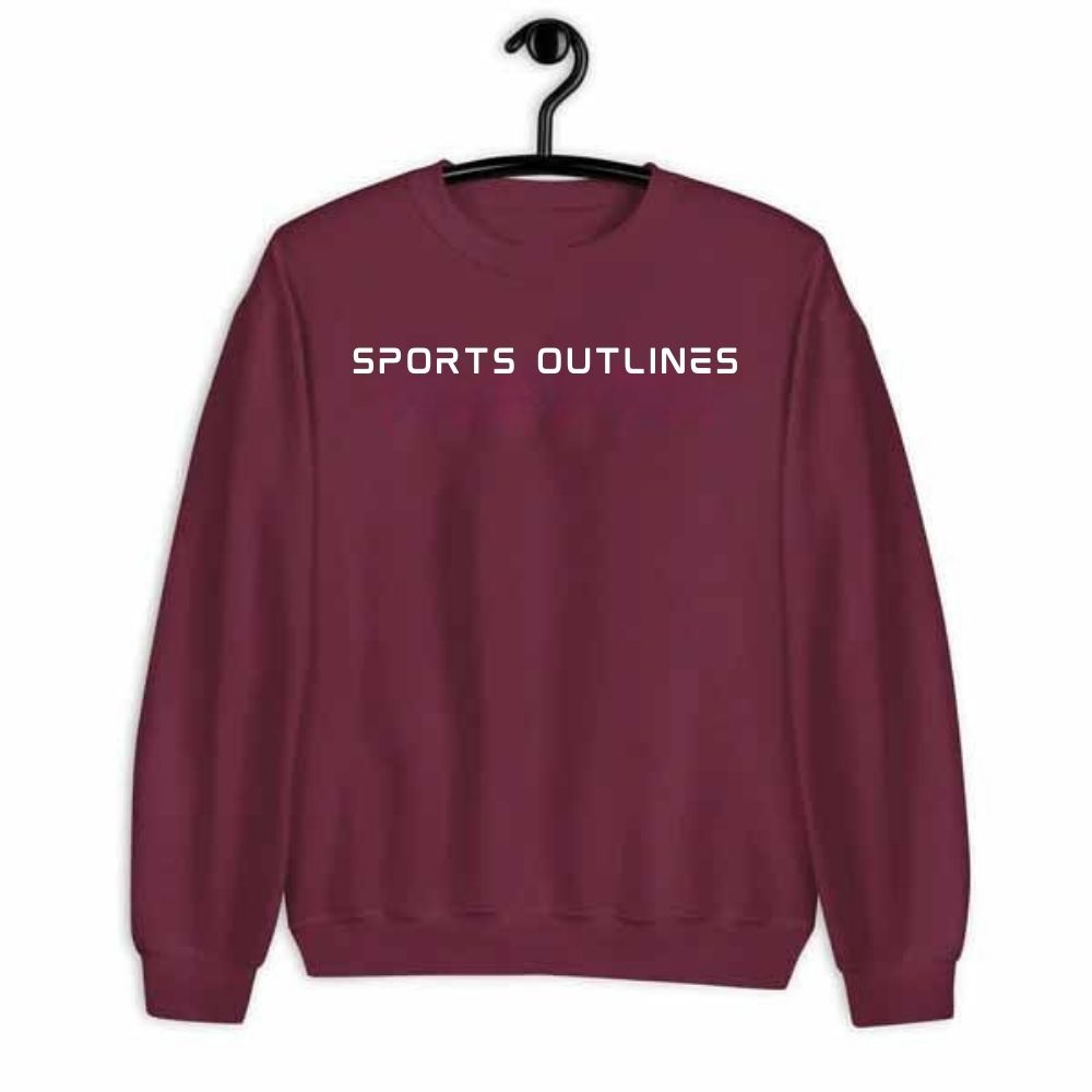 Custom Sweatshirt maroon sports outlines-manufactuer supplier sialkot