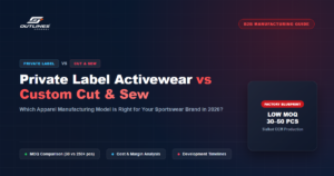 Private Label Activewear vs Custom Cut and Sew Sportswear Manufacturing Comparison Banner