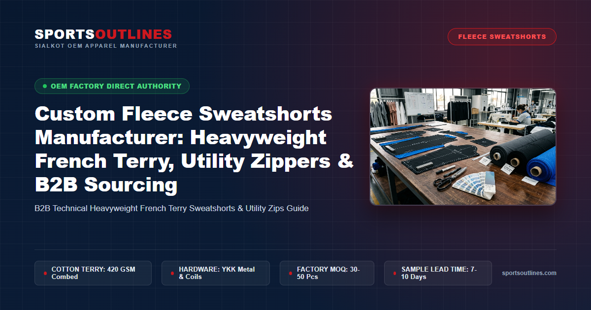 Read more about the article Custom Fleece Sweatshorts Manufacturer: Heavyweight French Terry, Utility Zippers & B2B Sourcing