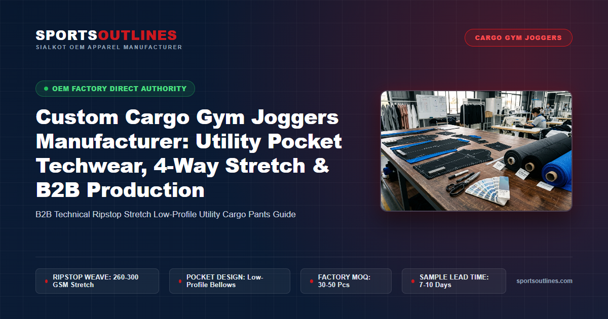 Read more about the article Custom Cargo Gym Joggers Manufacturer: Utility Pocket Techwear, 4-Way Stretch & B2B Production