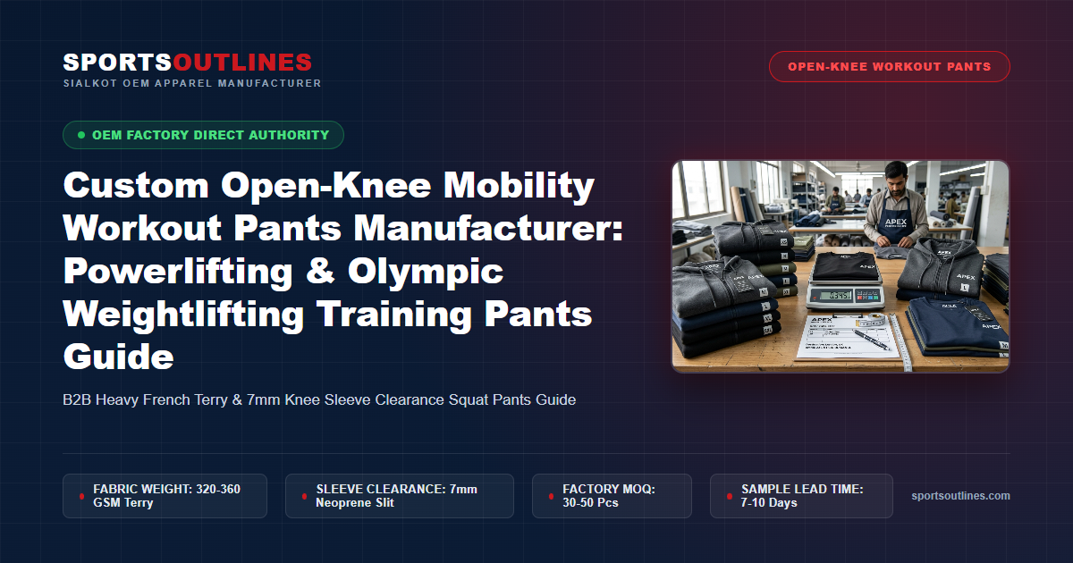 Custom Open-Knee Mobility Workout Pants Manufacturer: Powerlifting & Olympic Weightlifting Training Pants Guide - Sports Outlines Sialkot Manufacturer
