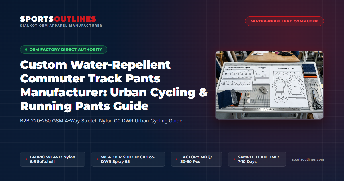Custom Water-Repellent Commuter Track Pants Manufacturer: Urban Cycling & Running Pants Guide - Sports Outlines Sialkot Manufacturer