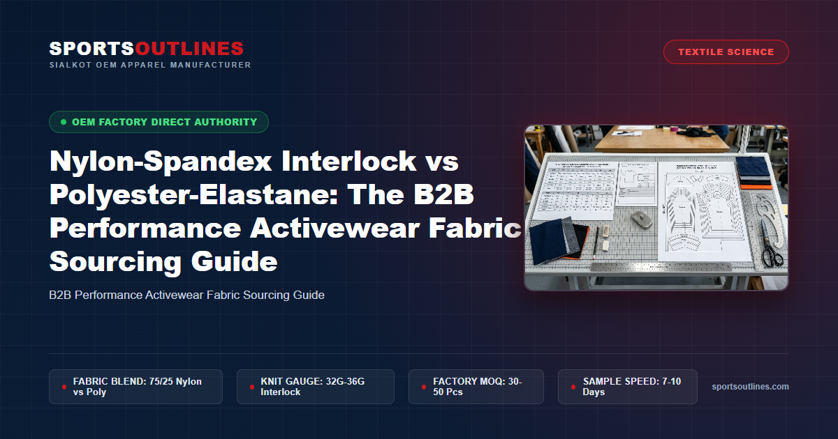 Nylon-Spandex Interlock vs Polyester-Elastane: The B2B Performance Activewear Fabric Sourcing Guide - Sports Outlines Sialkot Manufacturer