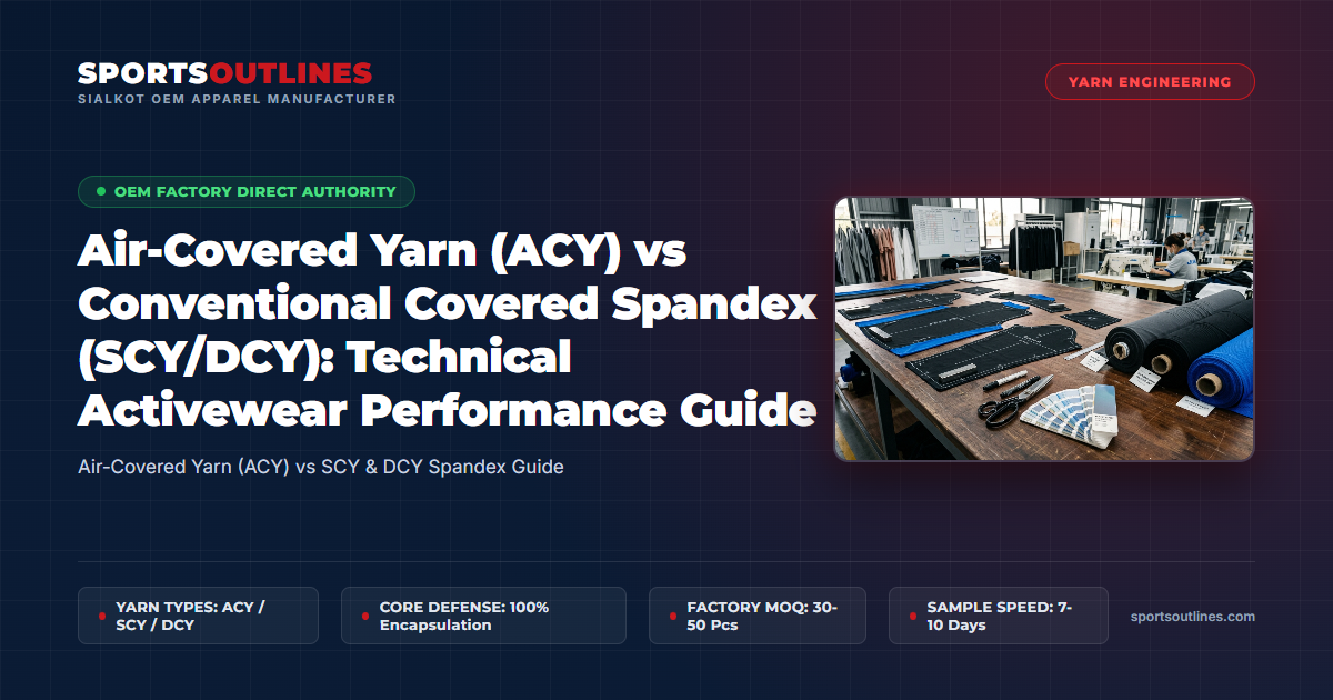 Air-Covered Yarn (ACY) vs Conventional Covered Spandex (SCY/DCY): Technical Activewear Performance Guide - Sports Outlines Sialkot Manufacturer
