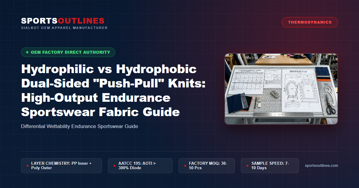 Hydrophilic vs Hydrophobic Dual-Sided "Push-Pull" Knits: High-Output Endurance Sportswear Fabric Guide - Sports Outlines Sialkot Manufacturer
