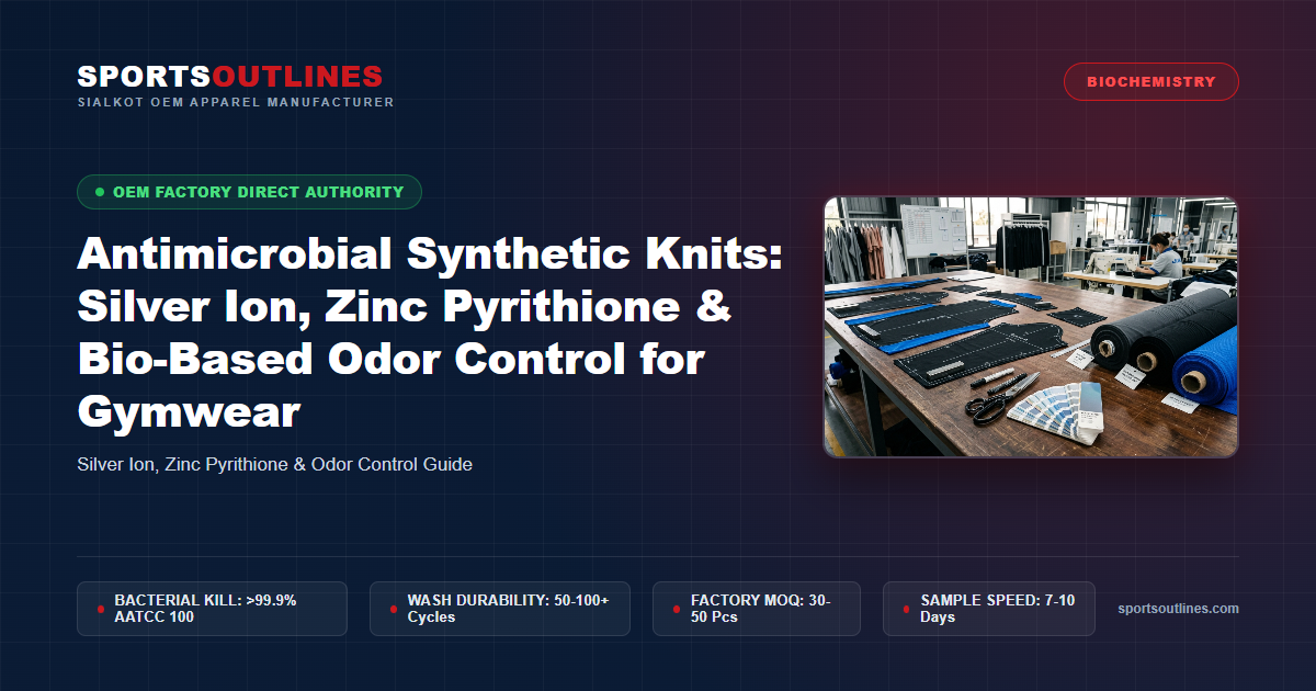 Antimicrobial Synthetic Knits: Silver Ion, Zinc Pyrithione & Bio-Based Odor Control for Gymwear - Sports Outlines Sialkot Manufacturer