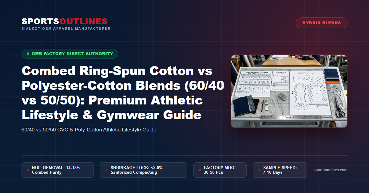 Combed Ring-Spun Cotton vs Polyester-Cotton Blends (60/40 vs 50/50): Premium Athletic Lifestyle & Gymwear Guide - Sports Outlines Sialkot Manufacturer
