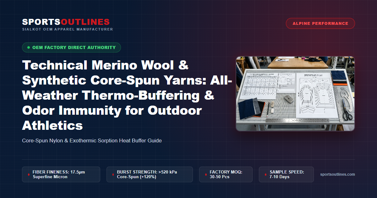 Technical Merino Wool & Synthetic Core-Spun Yarns: All-Weather Thermo-Buffering & Odor Immunity for Outdoor Athletics - Sports Outlines Sialkot Manufacturer