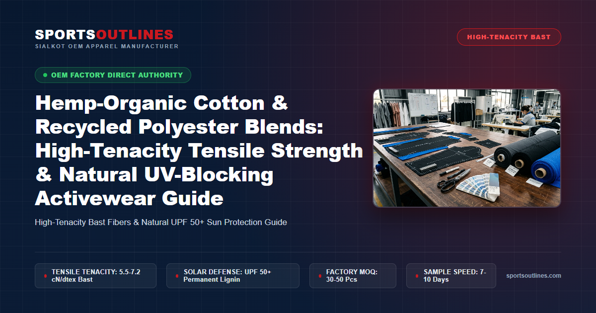 Hemp-Organic Cotton & Recycled Polyester Blends: High-Tenacity Tensile Strength & Natural UV-Blocking Activewear Guide - Sports Outlines Sialkot Manufacturer