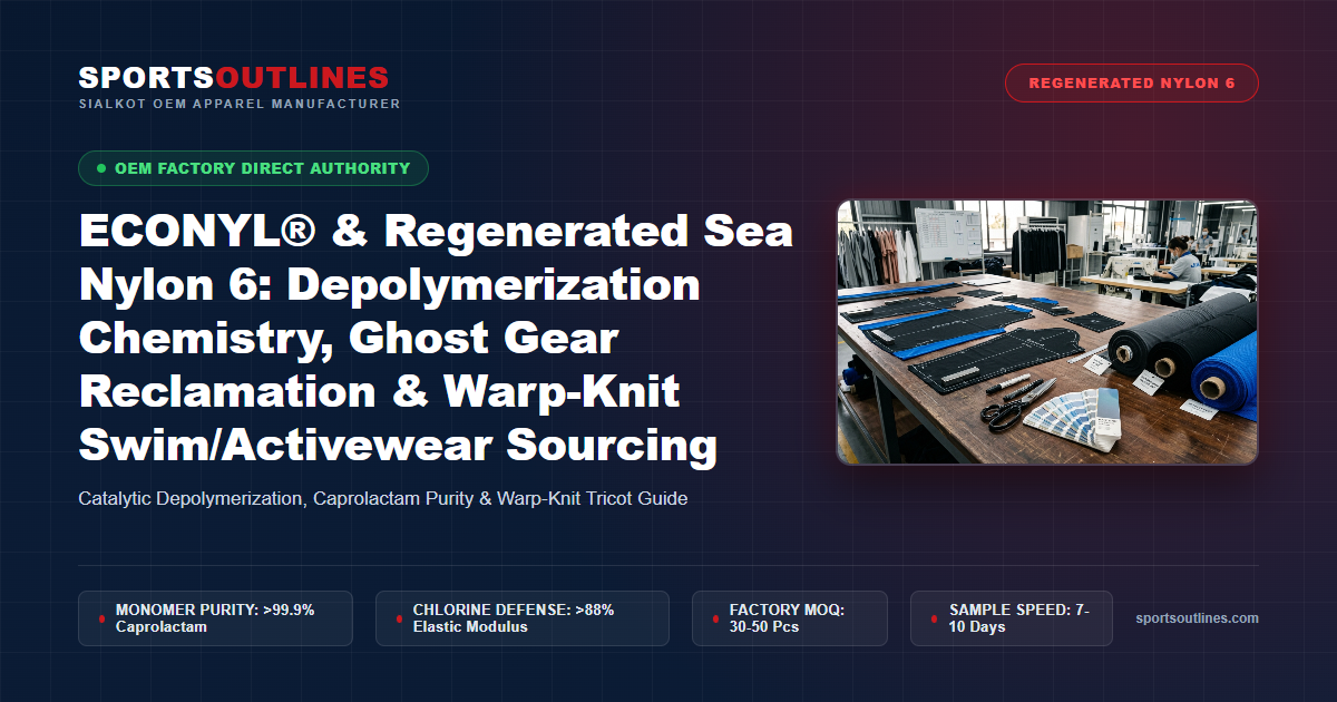 ECONYL® & Regenerated Sea Nylon 6: Depolymerization Chemistry, Ghost Gear Reclamation & Warp-Knit Swim/Activewear Sourcing - Sports Outlines Sialkot Manufacturer