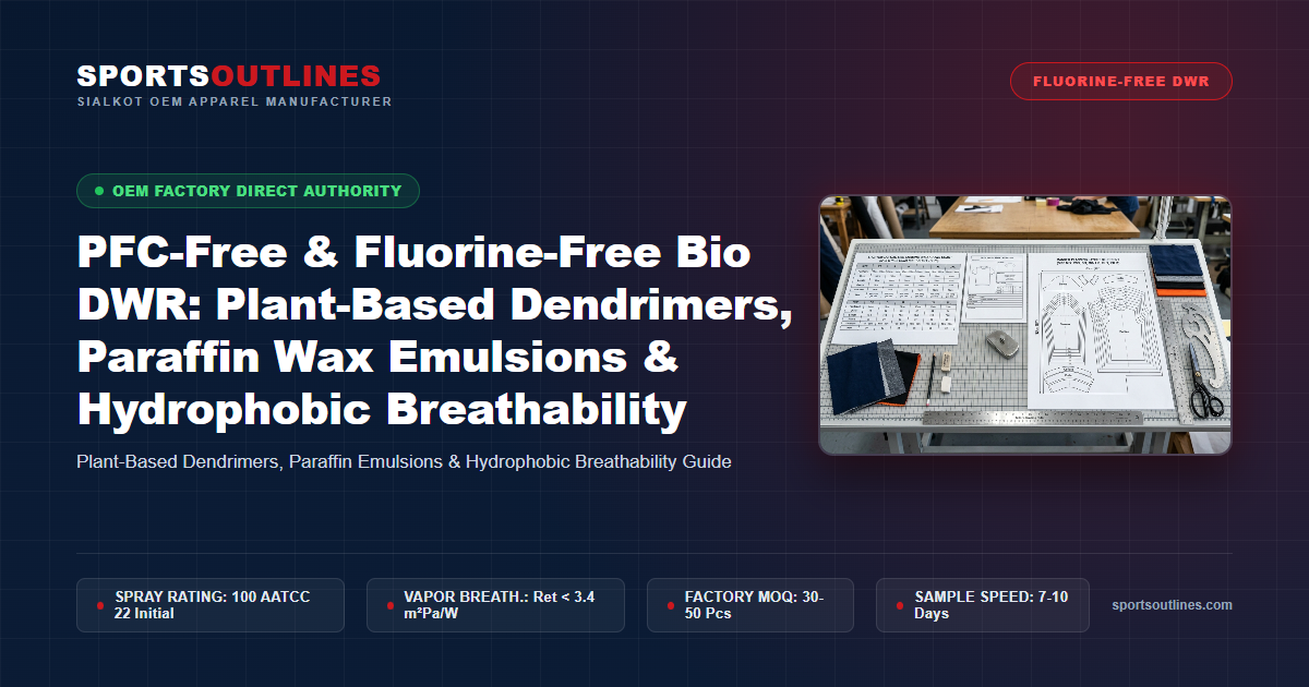 PFC-Free & Fluorine-Free Bio DWR: Plant-Based Dendrimers, Paraffin Wax Emulsions & Hydrophobic Breathability - Sports Outlines Sialkot Manufacturer