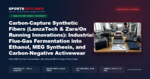 Carbon-Capture Synthetic Fibers (LanzaTech & Zara/On Running Innovations): Industrial Flue-Gas Fermentation into Ethanol, MEG Synthesis, and Carbon-Negative Activewear - Sports Outlines Sialkot Manufacturer