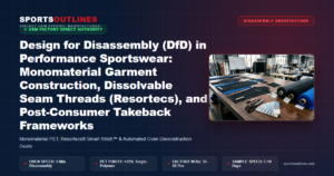 Design for Disassembly (DfD) in Performance Sportswear: Monomaterial Garment Construction, Dissolvable Seam Threads (Resortecs), and Post-Consumer Takeback Frameworks - Sports Outlines Sialkot Manufacturer