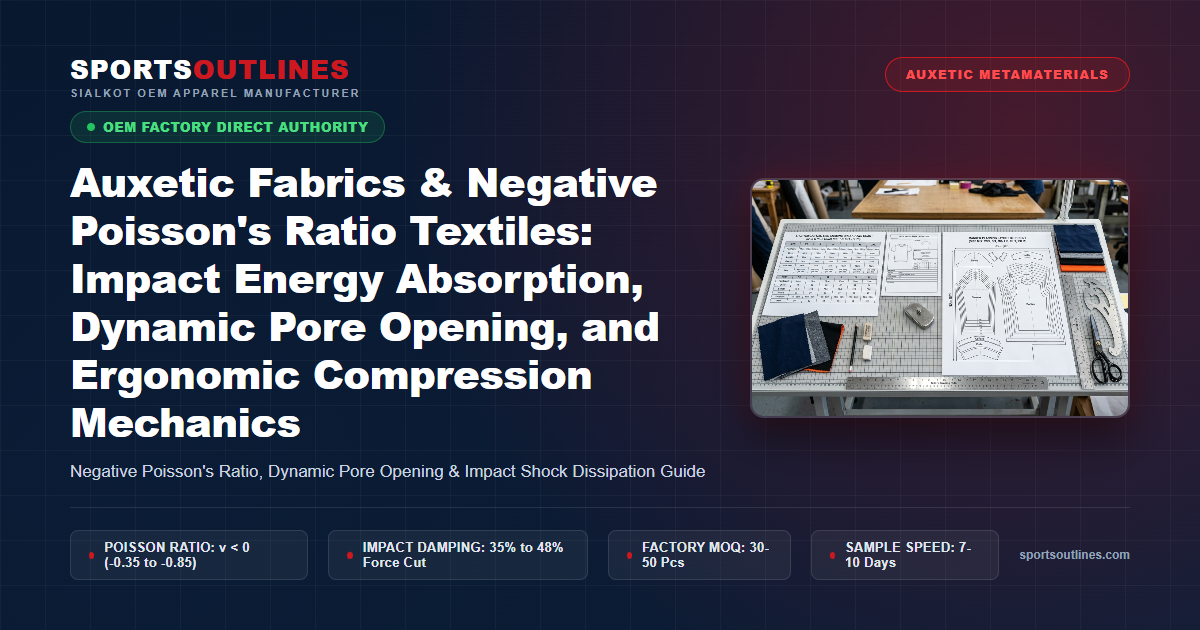 Auxetic Fabrics & Negative Poisson's Ratio Textiles: Impact Energy Absorption, Dynamic Pore Opening, and Ergonomic Compression Mechanics - Sports Outlines Sialkot Manufacturer