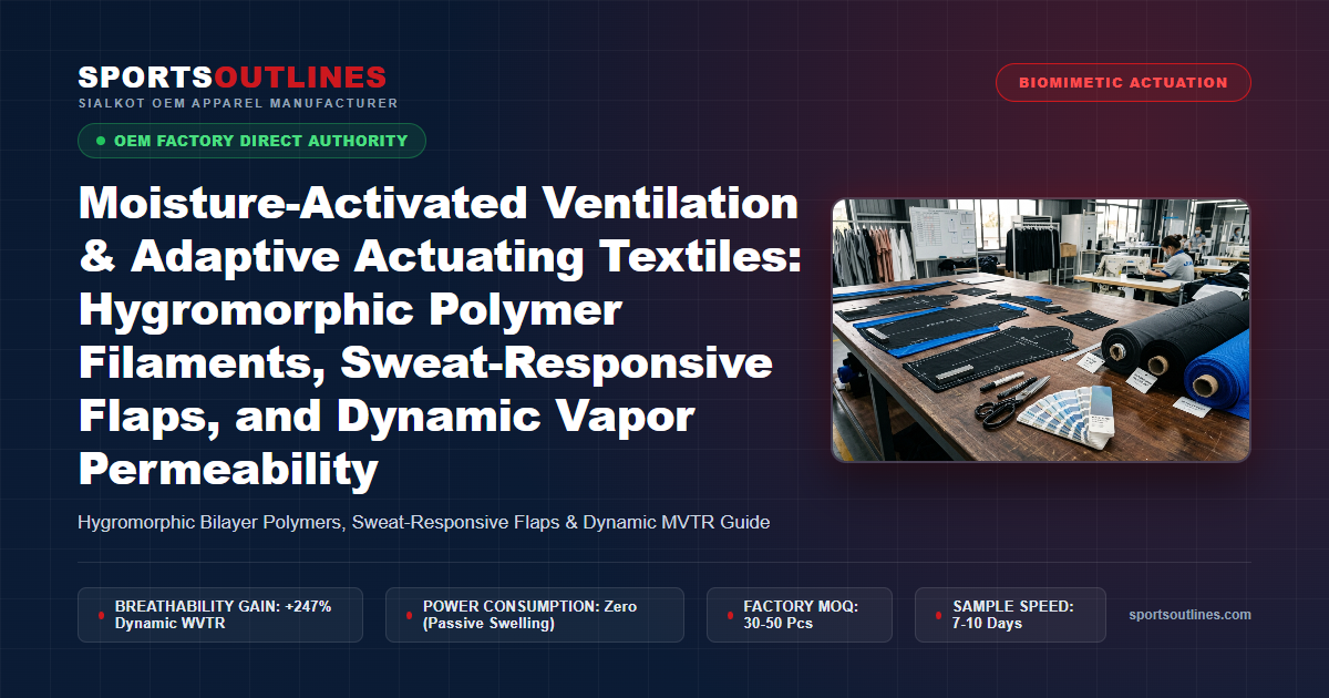 Moisture-Activated Ventilation & Adaptive Actuating Textiles: Hygromorphic Polymer Filaments, Sweat-Responsive Flaps, and Dynamic Vapor Permeability - Sports Outlines Sialkot Manufacturer