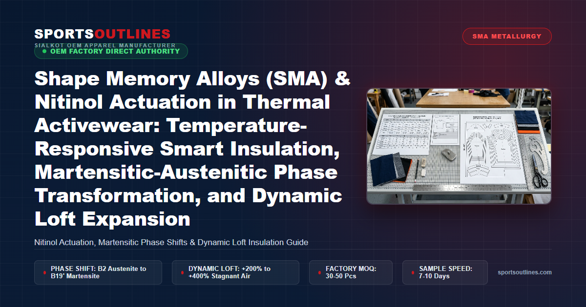 Shape Memory Alloys (SMA) & Nitinol Actuation in Thermal Activewear: Temperature-Responsive Smart Insulation, Martensitic-Austenitic Phase Transformation, and Dynamic Loft Expansion - Sports Outlines Sialkot Manufacturer