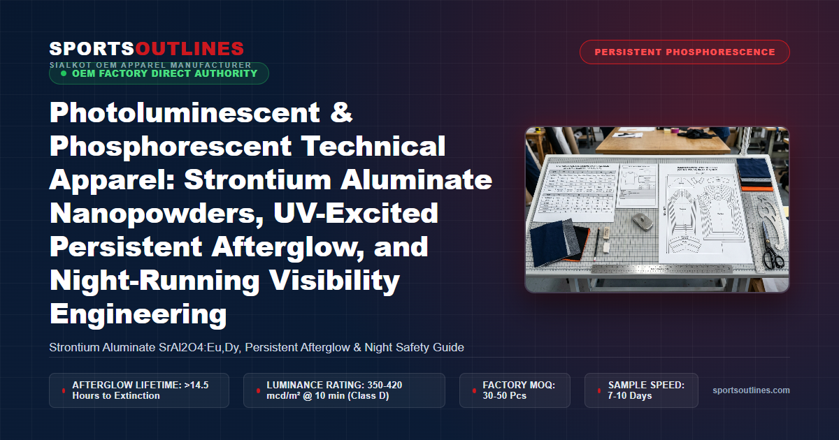 Photoluminescent & Phosphorescent Technical Apparel: Strontium Aluminate Nanopowders, UV-Excited Persistent Afterglow, and Night-Running Visibility Engineering - Sports Outlines Sialkot Manufacturer