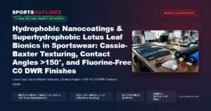 Hydrophobic Nanocoatings & Superhydrophobic Lotus Leaf Bionics in Sportswear: Cassie-Baxter Texturing, Contact Angles >150°, and Fluorine-Free C0 DWR Finishes - Sports Outlines Sialkot Manufacturer