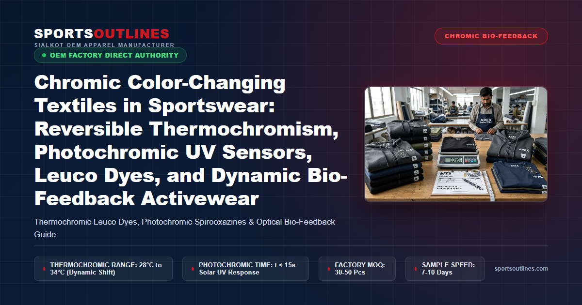 Chromic Color-Changing Textiles in Sportswear: Reversible Thermochromism, Photochromic UV Sensors, Leuco Dyes, and Dynamic Bio-Feedback Activewear - Sports Outlines Sialkot Manufacturer