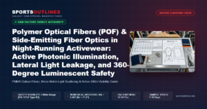 Polymer Optical Fibers (POF) & Side-Emitting Fiber Optics in Night-Running Activewear: Active Photonic Illumination, Lateral Light Leakage, and 360-Degree Luminescent Safety - Sports Outlines Sialkot Manufacturer