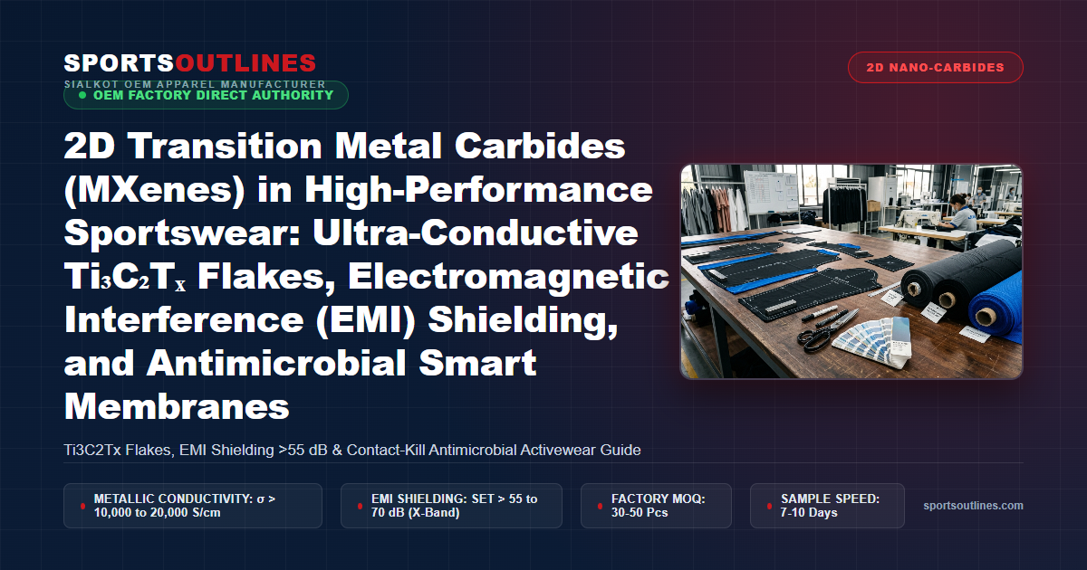 2D Transition Metal Carbides (MXenes) in High-Performance Sportswear: Ultra-Conductive Ti₃C₂Tₓ Flakes, Electromagnetic Interference (EMI) Shielding, and Antimicrobial Smart Membranes - Sports Outlines Sialkot Manufacturer