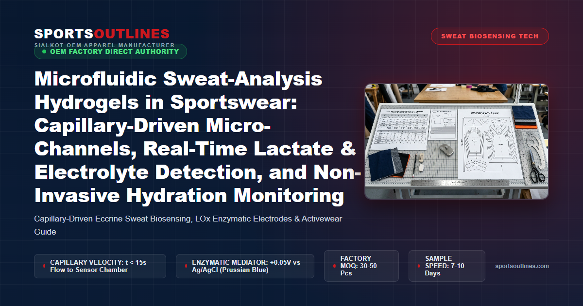 Microfluidic Sweat-Analysis Hydrogels in Sportswear: Capillary-Driven Micro-Channels, Real-Time Lactate & Electrolyte Detection, and Non-Invasive Hydration Monitoring - Sports Outlines Sialkot Manufacturer
