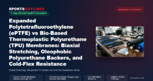 Expanded Polytetrafluoroethylene (ePTFE) vs Bio-Based Thermoplastic Polyurethane (TPU) Membranes: Biaxial Stretching, Oleophobic Polyurethane Backers, and Cold-Flex Resistance - Sports Outlines Sialkot Manufacturer