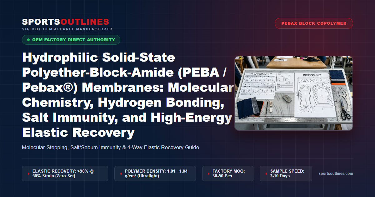 Hydrophilic Solid-State Polyether-Block-Amide (PEBA / Pebax®) Membranes: Molecular Chemistry, Hydrogen Bonding, Salt Immunity, and High-Energy Elastic Recovery - Sports Outlines Sialkot Manufacturer