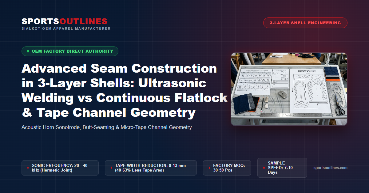 Advanced Seam Construction in 3-Layer Shells: Ultrasonic Welding vs Continuous Flatlock & Tape Channel Geometry - Sports Outlines Sialkot Manufacturer