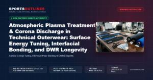 Atmospheric Plasma Treatment & Corona Discharge in Technical Outerwear: Surface Energy Tuning, Interfacial Bonding, and DWR Longevity - Sports Outlines Sialkot Manufacturer