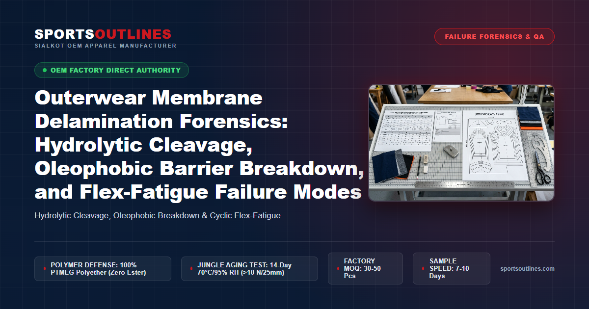 Outerwear Membrane Delamination Forensics: Hydrolytic Cleavage, Oleophobic Barrier Breakdown, and Flex-Fatigue Failure Modes - Sports Outlines Sialkot Manufacturer