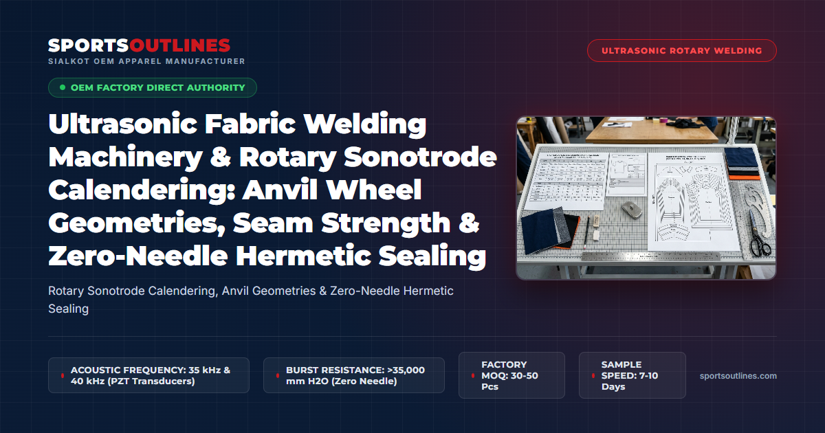 Ultrasonic Fabric Welding Machinery & Rotary Sonotrode Calendering: Anvil Wheel Geometries, Seam Strength & Zero-Needle Hermetic Sealing - Sports Outlines Sialkot Manufacturer