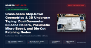 Cross-Seam Step-Down Geometries & 3D Underarm Taping: Dual-Durometer Silicone Rollers, Pneumatic Micro-Boost, and Die-Cut Patching Nodes - Sports Outlines Sialkot Manufacturer