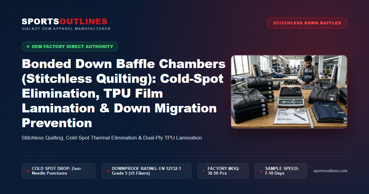 Bonded Down Baffle Chambers (Stitchless Quilting): Cold-Spot Elimination, TPU Film Lamination & Down Migration Prevention - Sports Outlines Sialkot Manufacturer