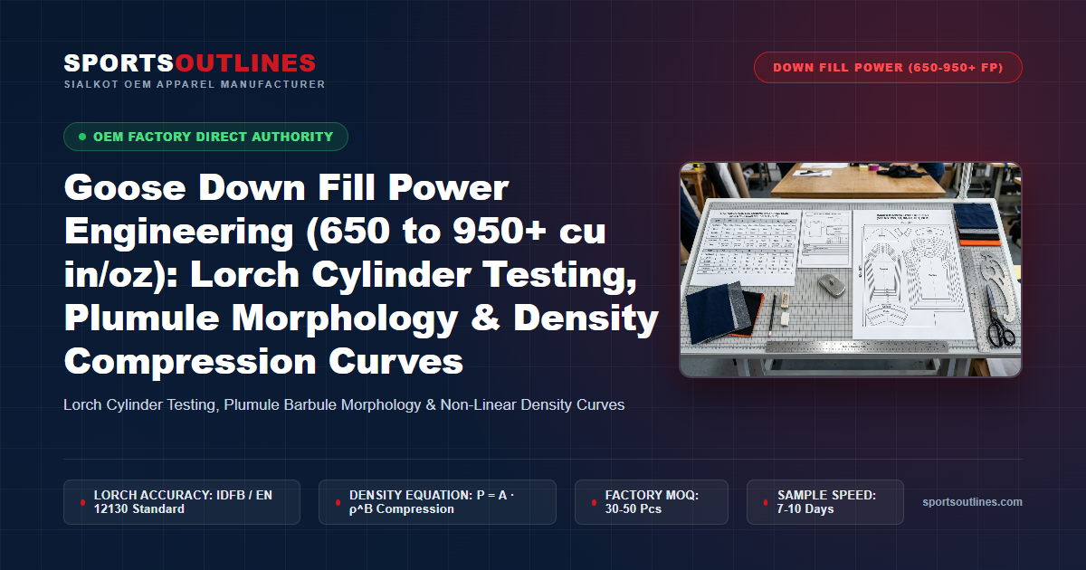 Goose Down Fill Power Engineering (650 to 950+ cu in/oz): Lorch Cylinder Testing, Plumule Morphology & Density Compression Curves - Sports Outlines Sialkot Manufacturer