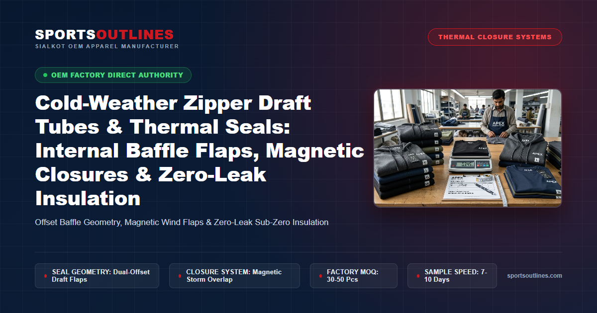 Cold-Weather Zipper Draft Tubes & Thermal Seals: Internal Baffle Flaps, Magnetic Closures & Zero-Leak Insulation - Sports Outlines Sialkot Manufacturer
