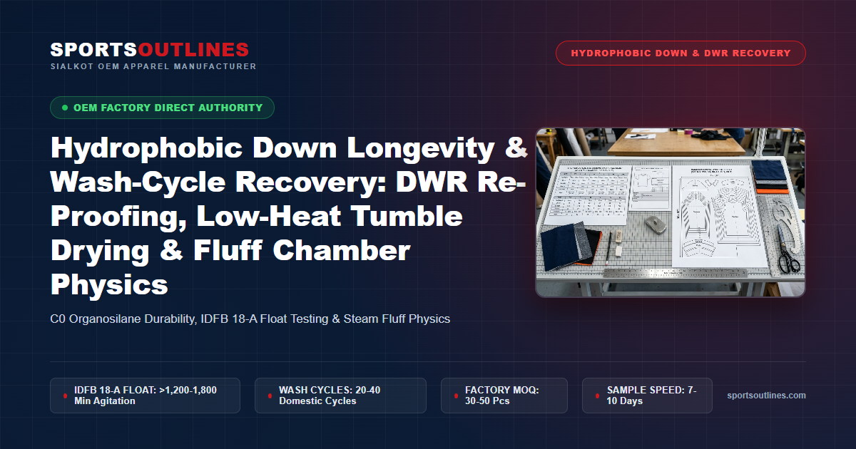 Hydrophobic Down Longevity & Wash-Cycle Recovery: DWR Re-Proofing, Low-Heat Tumble Drying & Fluff Chamber Physics - Sports Outlines Sialkot Manufacturer
