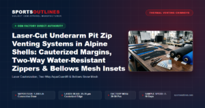 Laser-Cut Underarm Pit Zip Venting Systems in Alpine Shells: Cauterized Margins, Two-Way Water-Resistant Zippers & Bellows Mesh Insets - Sports Outlines Sialkot Manufacturer