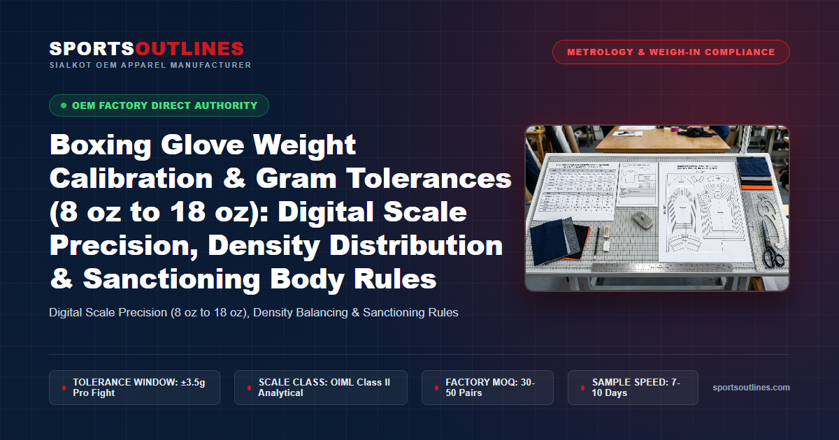 Boxing Glove Weight Calibration & Gram Tolerances (8 oz to 18 oz): Digital Scale Precision, Density Distribution & Sanctioning Body Rules - Sports Outlines Sialkot Manufacturer