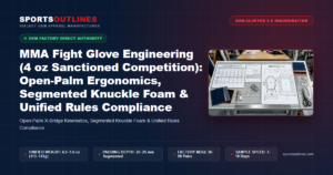 MMA Fight Glove Engineering (4 oz Sanctioned Competition): Open-Palm Ergonomics, Segmented Knuckle Foam & Unified Rules Compliance - Sports Outlines Sialkot Manufacturer