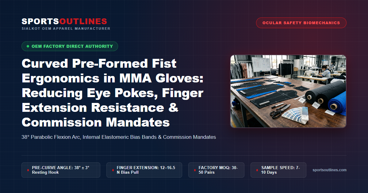 Curved Pre-Formed Fist Ergonomics in MMA Gloves: Reducing Eye Pokes, Finger Extension Resistance & Commission Mandates - Sports Outlines Sialkot Manufacturer