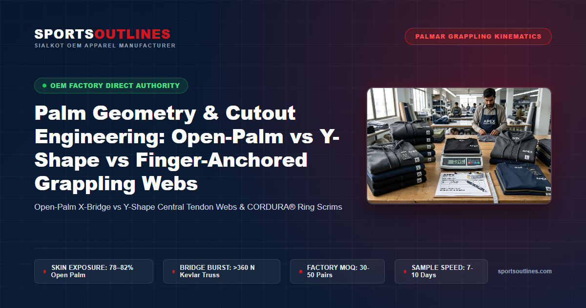 Palm Geometry & Cutout Engineering: Open-Palm vs Y-Shape vs Finger-Anchored Grappling Webs - Sports Outlines Sialkot Manufacturer