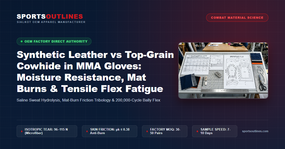 Synthetic Leather vs Top-Grain Cowhide in MMA Gloves: Moisture Resistance, Mat Burns & Tensile Flex Fatigue - Sports Outlines Sialkot Manufacturer