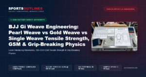 BJJ Gi Weave Engineering: Pearl Weave vs Gold Weave vs Single Weave Tensile Strength, GSM & Grip-Breaking Physics - Sports Outlines Sialkot Manufacturer