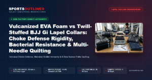 Vulcanized EVA Foam vs Twill-Stuffed BJJ Gi Lapel Collars: Choke Defense Rigidity, Bacterial Resistance & Multi-Needle Quilting - Sports Outlines Sialkot Manufacturer