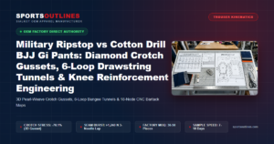 Military Ripstop vs Cotton Drill BJJ Gi Pants: Diamond Crotch Gussets, 6-Loop Drawstring Tunnels & Knee Reinforcement Engineering - Sports Outlines Sialkot Manufacturer