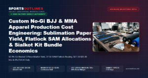 Custom No-Gi BJJ & MMA Apparel Production Cost Engineering: Sublimation Paper Yield, Flatlock SAM Allocations & Sialkot Kit Bundle Economics - Sports Outlines Sialkot Manufacturer