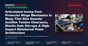 Articulated Instep Foot-Protector Hinge Mechanics in Muay Thai Shin Guards: Achilles Tendon Clearance, Elastic Sole Stirrups & High-Impact Metatarsal Foam Architecture - Sports Outlines Sialkot Manufacturer