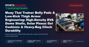 Muay Thai Trainer Belly Pads & Low-Kick Thigh Armor Engineering: High-Density EVA Dome Shells, Solar Plexus Gel Cushions & Heavy-Bag Clinch Durability - Sports Outlines Sialkot Manufacturer