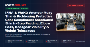 IFMA & WAKO Amateur Muay Thai & Kickboxing Protective Gear Compliance: Sanctioned Shin In-Step Padding, Elbow Pads, Headgear Visibility & Weight Tolerances - Sports Outlines Sialkot Manufacturer